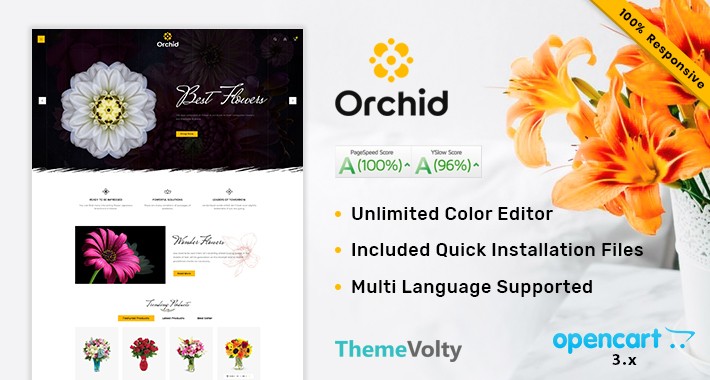 Orchid Flower Mega Multi Store Opencart Theme