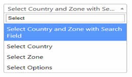 Select Country and Zone with Search Field