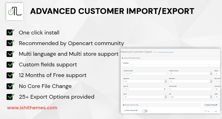 Advanced Customer import/export extension