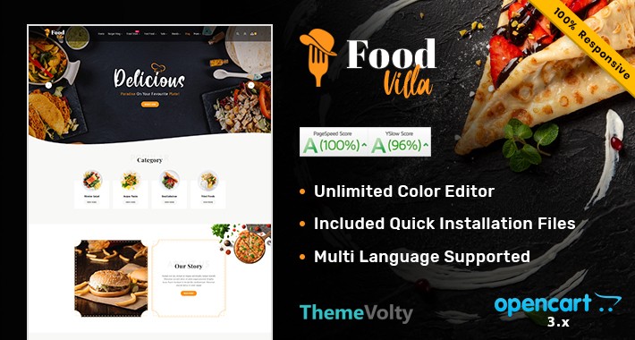 Food Villa Mega Multi Store Opencart Theme