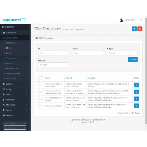 OpenCart OpenCart CRM Extension