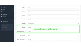 Quantity in Decimal Format