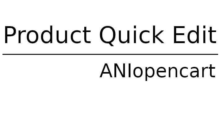 Product Quick Edit