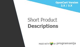 Short Product Descriptions (all pages sitewide)