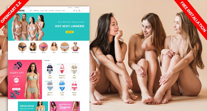 Panties & sex toys website template (Adult and naked)