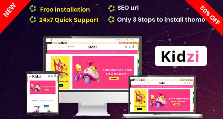 Kidzi- Baby Kids Toys opencart Theme (Free Installation)