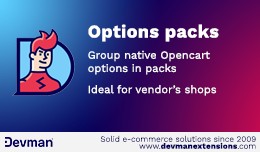 Options Packs - Group native Opencart options in..