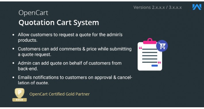 Opencart Quotation Cart System