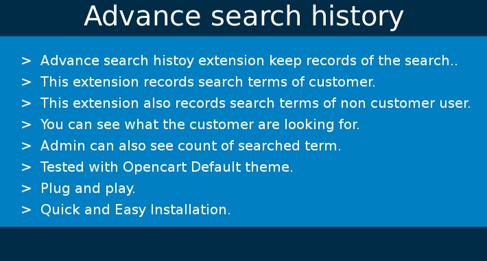 Advance search history