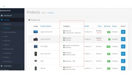 show category in prodcut list