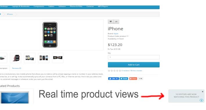 Ajax live product views counter