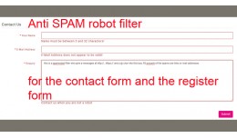 Antispam robot filter for the register and conta..