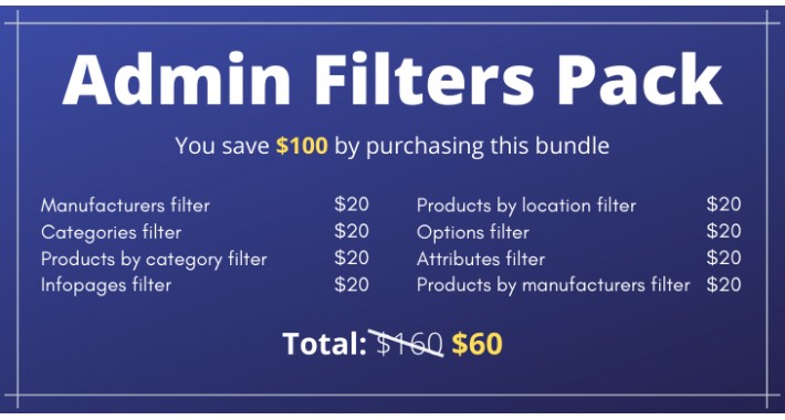 Admin Filters Pack