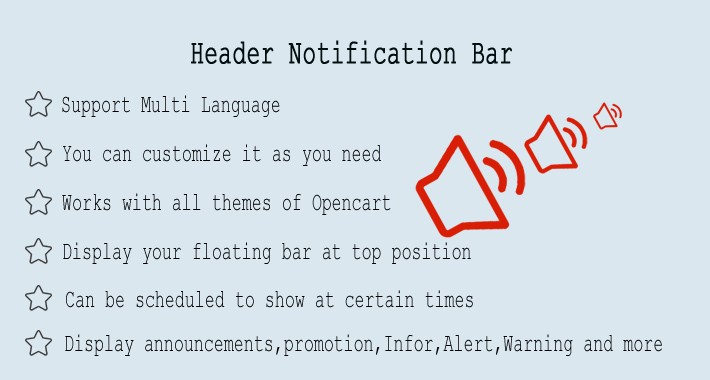 Promotion bar, Free shipping bar, Announcement Bar for OpenCart