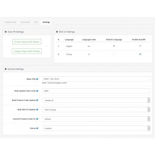 OpenCart - Autofill / MASS Bulk Update