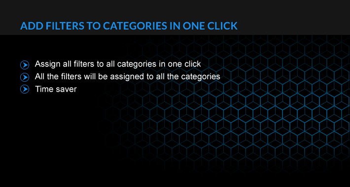 Bulk add filters to categories in one click