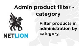 Admin products filter - category