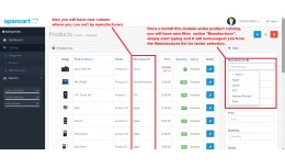 Admin product filter by Manufacturer