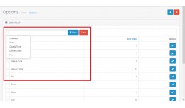Admin Product Options Filter
