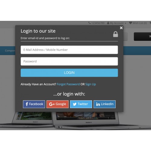 OpenCart - Awesome Login, Signup, Facebook, Google, Twitter, LinkedIn