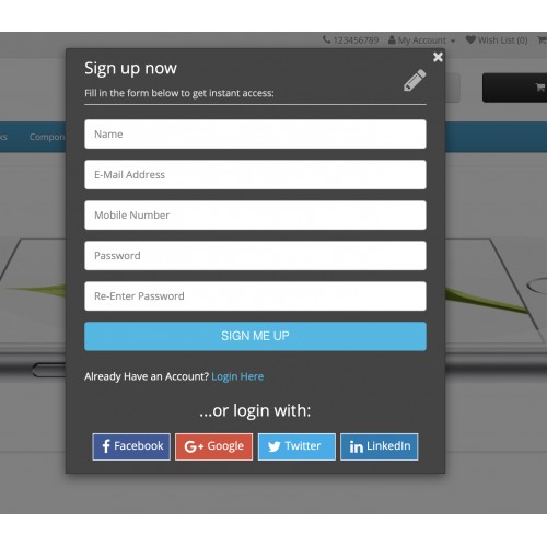 OpenCart - Awesome Login, Signup, Facebook, Google, Twitter, LinkedIn