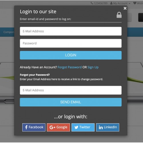 OpenCart - Awesome Login, Signup, Facebook, Google, Twitter, LinkedIn