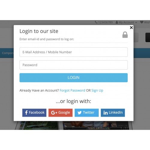 OpenCart - Awesome Login, Signup, Facebook, Google, Twitter, LinkedIn