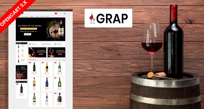 Grap wine & Drink opencart responsive theme