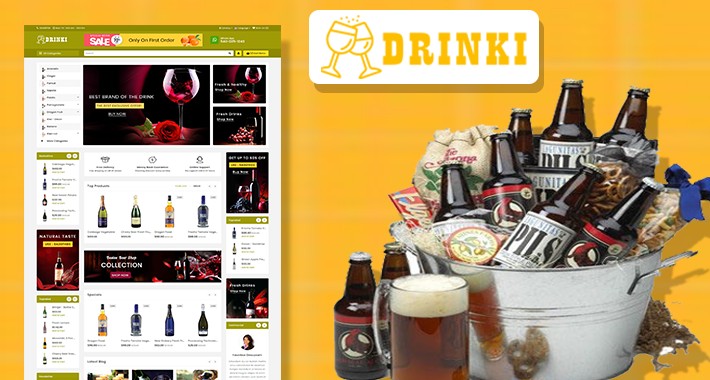 Drinki wine & Drink Ecommrce Opencart Website Template