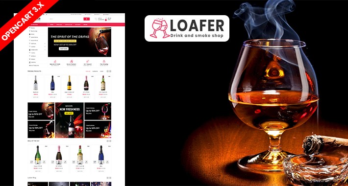 Loafer Wine & Drink Ecommrce opencart website template