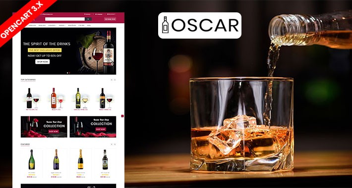 Oscar  wine Ecommrce Opencart Website Template