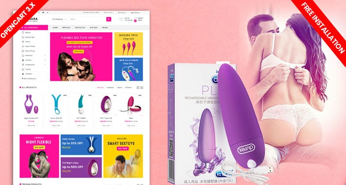 OpenCart Bonara SexToys Adult Ecommrce Website Template