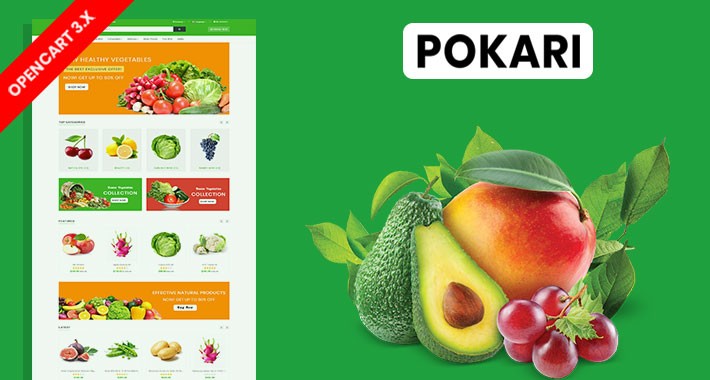 Pokari Organic & Grocery Ecommrce Website Template
