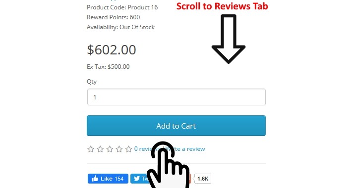 Scroll to Reviews Tab for Opencart 3