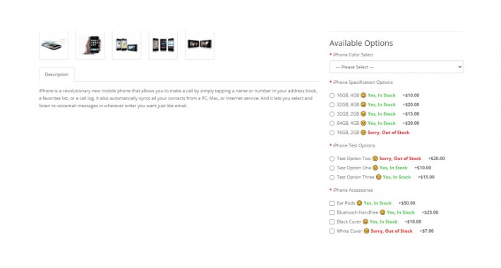 colored stock options