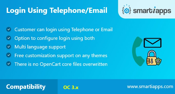 Login Using Telephone Or Email By SmartiApps