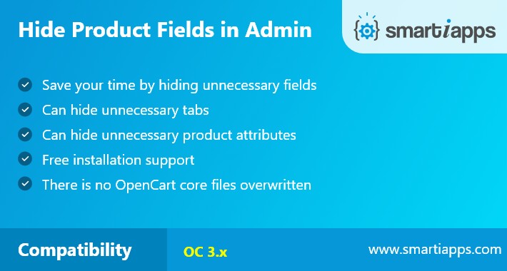 Hide Product Fields in Admin by SmartiApps