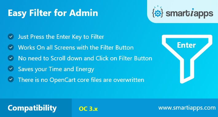Admin Easy Filter [Filter using Enter Key]