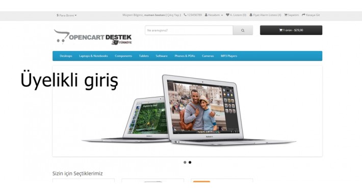 Opencart Üyeliksiz Alışveriş Engelleme