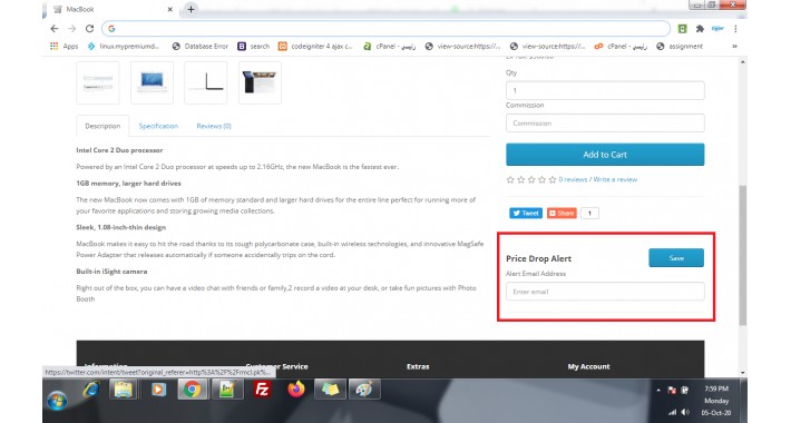 Product Price down alert