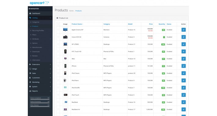 Show category tab in product list (admin)