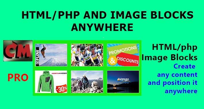 HTML/php Code and Image Blocks anywhere