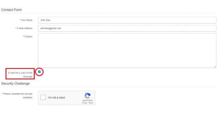 Enquiry copy to customer email Opencart 3