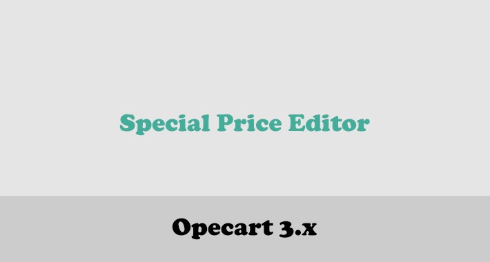 Special price editor