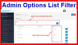 Admin Options List Filter