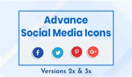Advance Social Media Icons 4x, 3x, 2x