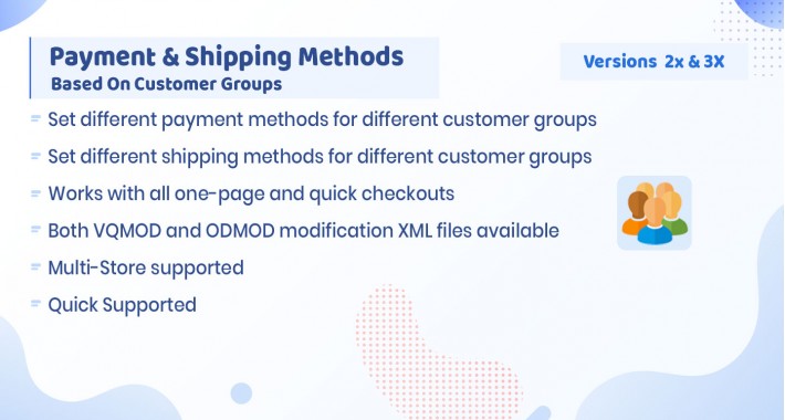Payment and Shipping Methods Based On Customer Groups
