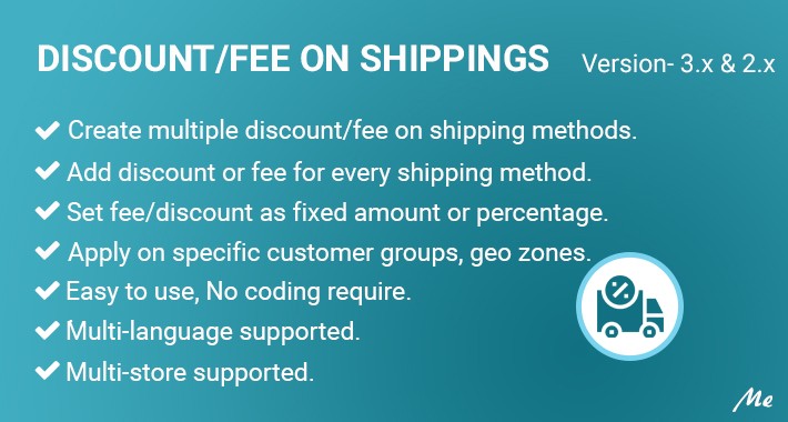 Discount/Fee on Shipping