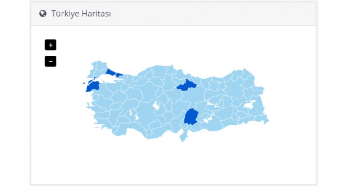 Yönetim Paneli Türkiye Haritası