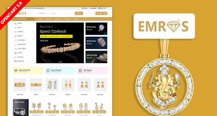 Emros – Luxury Jewelry OpenCart Theme
